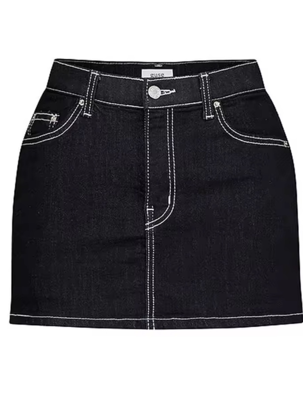 Black Skirt with White Stitching
